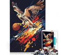 Puzzle da 1000 pezzi per adulti con falco e pallone da basket ideale per giochi in famiglia per passare il tempo durante le vacanze a casa compleanni e Natale 38x26cm