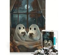 Puzzle da 1000 pezzi per adulti con fantasmi a tema Halloween, gioco divertente, allena la mente e la manualità, ideale come regalo per tutta la famiglia 50x75cm