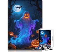 Puzzle da 1000 pezzi per adulti con fantasmi e zucche di Halloween al chiaro di luna, gioco creativo di risoluzione dei problemi, idea regalo memorabile e sentita, dimensioni 38x52cm