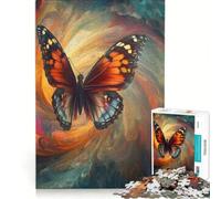 Puzzle da 1000 pezzi per adulti con farfalla nel turbine, gioco rilassante, impegnativo da completare, lista dei desideri con Babbo Natale 38x26cm