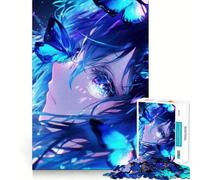 Puzzle da 1000 pezzi per adulti con farfalla,ragazza anime,taglio netto,gioco di concentrazione,regalo,gioco per il tempo libero,scena natalizia (38x52cm)