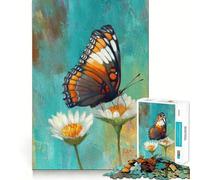 Puzzle da 1000 pezzi per adulti con farfalla su margherite,disegno di pezzi ben definiti Gioco di abilità mentale,divertente e rilassante,con scena natalizia (38x26cm)