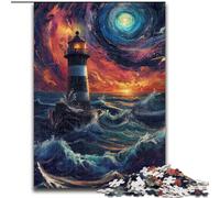 Puzzle da 1000 pezzi per adulti con fari colorati, realizzato in cartone, ideale per decorare casa e ufficio, regalo perfetto per il compleanno, 1000 pezzi(26x38cm)