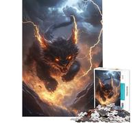 Puzzle da 1000 pezzi per adulti con felini infuocati gioco rilassante ed educativo ideale come sfida o regalo per il Secret Santa (dimensioni 38x52cm)