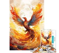 Puzzle da 1000 pezzi per adulti con fenice e fuoco ideale per compleanni decorazioni natalizie e giochi rilassanti per la casa dai 14 anni in su (50x75cm)