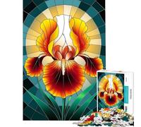 Puzzle da 1000 pezzi per adulti con fenice e iris dai colori vivaci in stile vetrata sfida educativa decorazione murale antistress per ragazzi dai 14 anni in su (38x52cm)