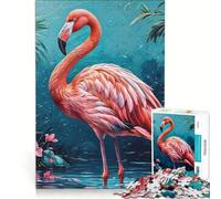 Puzzle da 1000 pezzi per adulti con fenicottero dipinto ad olio, gioco divertente, interazione genitore-figlio, ogni pezzo è unico 50x75cm