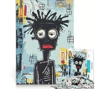 Puzzle da 1000 pezzi per adulti con figura blu in stile Basquiat, gioco interattivo, interazione genitore-figlio, ideale come regalo per tutta la famiglia 38x26cm