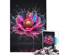 Puzzle da 1000 pezzi per adulti con fiore astratto e gocce d'acqua gioco impossibile gioco educativo sfida regalo divertente migliora la memoria (dimensioni 38x52cm)