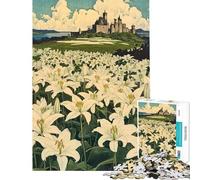 Puzzle da 1000 pezzi per adulti con fiore di giglio bianco ideale per adolescenti famiglie e per decorare la casa Difficile e stimolante (dimensioni 38x26cm)