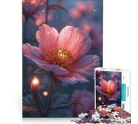 Puzzle da 1000 pezzi per adulti con fiore rosa fluorescente, gioco educativo, migliora la memoria, compleanno e Natale 50x75cm
