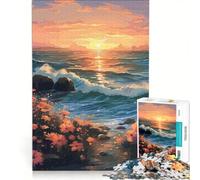 Puzzle da 1000 pezzi per adulti con fiori di spiaggia, gioco rompicapo, difficile, per rafforzare l'amore tra le coppie 50x75cm