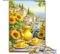 Puzzle da 1000 pezzi per adulti con fiori e girasoli, perfetto per adolescenti, per rafforzare i legami familiari, rompicapo e regalo fai da te per la casa, 50x75cm