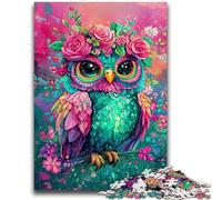 Puzzle da 1000 pezzi per adulti con fiori e gufi, difficili da realizzare, regali per amici e familiari, adatti per bambini di età compresa tra 26x38cm e 14 anni