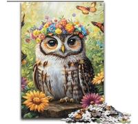 Puzzle da 1000 pezzi per adulti con fiori e gufi Puzzle da 1000 pezzi per adolescenti, rompicapo stimolante, perfetto per decorare la casa o come regalo (dimensioni 50x75cm)
