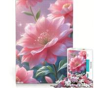 Puzzle da 1000 pezzi per adulti con fiori rosa e gocce di rugiada un gioco rilassante divertente e spiritoso ideale come regalo 38x26cm