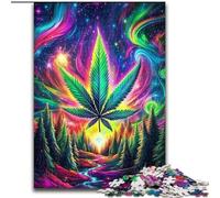 Puzzle da 1000 pezzi per adulti, con foglie psichedeliche colorate, in cartone, 26x38cm, per feste, compleanni e serate di giochi in famiglia