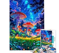 Puzzle da 1000 pezzi per adulti con funghi e cielo blu ideale come antistress per rilassarsi a casa e passare il tempo in tranquillità (dimensioni 50x75cm)