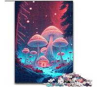 Puzzle da 1000 pezzi per adulti con funghi psichedelici in legno, Capodanno, regalo di Natale 50x75cm per gioco interattivo per famiglie
