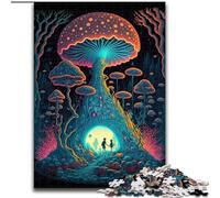 Puzzle da 1000 pezzi per adulti con funghi psichedelici,in legno per il divertimento in famiglia durante i compleanni e le feste di Natale,50x75cm,coinvolgente attività di gioco per la famiglia