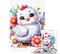 Puzzle da 1000 pezzi per adulti con gallina e fiori Aiuta ad allenare il cervello e a migliorare la memoria Gioco educativo per maggiori di 14 anni 38x26cm