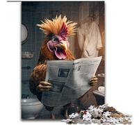 Puzzle da 1000 pezzi per adulti con gallo che legge il giornale, puzzle impegnativi, regalo perfetto per compleanni, vacanze e decorazioni per la casa (dimensioni 50x75cm)