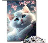 Puzzle da 1000 pezzi per adulti con gatti e fiori Puzzle in cartone, familiari e amici, sfida rompicapo 1000 pezzi(26x38cm)