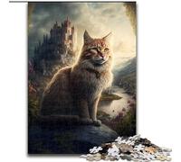 Puzzle da 1000 pezzi per adulti con gatti su un pianeta alieno, in legno, attività divertente per la casa, 50x75cm, decorazione artistica fai da te, regalo di compleanno perfetto