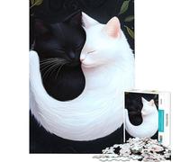 Puzzle da 1000 pezzi per adulti con gatti Yin Yang Un gioco avvincente per coltivare la pazienza e stimolare la mente Un rompicapo per tutta la famiglia ideale come regalo per uomini e donne (38x26cm)