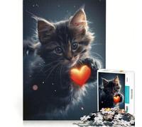 Puzzle da 1000 pezzi per adulti con gattini e amore radioso gioco per famiglie rilassante e stimolante per la mente collezione d'artista belle arti 38x52cm