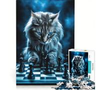 Puzzle da 1000 pezzi per adulti con gattino scacco matto gioco impossibile analisi e logica per rafforzare l'amore tra le coppie 50x75cm