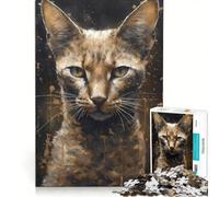 Puzzle da 1000 pezzi per adulti con gatto abissino e poteri magici, gioco pratico, decorazione per la casa, compleanno e Natale 50x75cm
