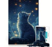 Puzzle da 1000 pezzi per adulti con gatto che guarda le stelle,gioco di logica a incastro perfetto,divertente giocattolo,gioco gratuito,regalo di compleanno (38x52cm)
