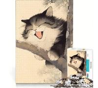 Puzzle da 1000 pezzi per adulti con gatto che ride gioco rilassante decorazione per la casa ideale come regalo per tutta la famiglia 38x52cm