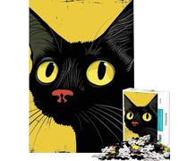 Puzzle da 1000 pezzi per adulti con gatto e espressione facciale giocattolo educativo gioco per famiglie difficile ideale come regalo di Babbo Natale segreto (dimensioni 50x75cm)