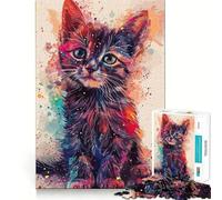 Puzzle da 1000 pezzi per adulti con gatto,facile da dipingere,con giunture lisce,divertente per stimolare la mente,gioco casual,ideale per compleanni e occasioni speciali (38x52cm)