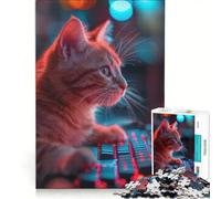 Puzzle da 1000 pezzi per adulti con gatto, ideale per giochi rilassanti e per chi ha poco tempo, sfida impegnativa da completare, perfetto come elemento della lista dei desideri con Babbo Natale