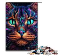 Puzzle da 1000 pezzi per adulti con gatto misterioso, puzzle divertenti per famiglie, gioco di famiglia, antistress, sfida difficile, puzzle da 1000 pezzi