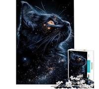 Puzzle da 1000 pezzi per adulti con gatto nero cosmico aiuta ad allenare il cervello e a migliorare la memoria Gioco educativo per maggiori di 14 anni (50x75cm)