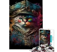 Puzzle da 1000 pezzi per adulti con gatto pirata gioco educativo e stimolante per tutta la famiglia idea regalo (dimensioni 50x75cm)