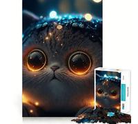 Puzzle da 1000 pezzi per adulti con gatto psichedelico nello spazio, gioco di logica a incastro perfetto, divertente giocattolo, gioco gratuito, regalo di compleanno (38x52cm)