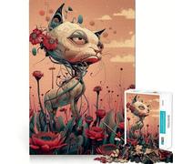 Puzzle da 1000 pezzi per adulti con gatto robot Bloomy,taglio preciso,gioco di logica e pensiero,svago e divertimento,scena natalizia 38x26cm