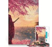 Puzzle da 1000 pezzi per adulti con geisha e fiori di ciliegio,gioco di precisione e divertente per sviluppare le capacità mentali,ideale per momenti di relax e come regalo di Natale (38x26cm)
