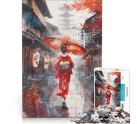 Puzzle da 1000 pezzi per adulti con geisha e samurai giapponesi, gioco impossibile, ideale per passare il tempo durante le vacanze, regalo per amici e familiari 38x26cm