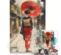 Puzzle da 1000 pezzi per adulti con geisha, samurai e Kyoto, ambientato in Giappone Gioco divertente, allena la mente e la manualità Ideale come regalo per tutta la famiglia 38x52cm