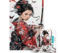 Puzzle da 1000 pezzi per adulti con geisha samurai e tema Giappone Giocattolo antistress ideale per rilassarsi durante le vacanze o per passare il tempo in tranquillità (dimensioni 38x52cm)