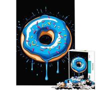 Puzzle da 1000 pezzi per adulti con gesso blu e decorazione a forma di ciambella Gioco impossibile giocattolo avvincente per coltivare la pazienza Regalo di compleanno per divertimento in famiglia