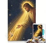 Puzzle da 1000 pezzi per adulti con Gesù Cristo luce e colombe gioco per famiglie divertente e umoristico sfida unica 38x26cm