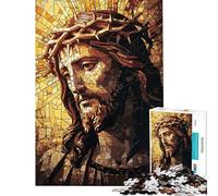 Puzzle da 1000 pezzi per adulti con Gesù Cristo mosaico gioco per adulti decorazione da parete sfida impegnativa ideale come regalo per tutta la famiglia (dimensioni 38x52cm)