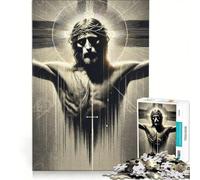 Puzzle da 1000 pezzi per adulti con Gesù Crocifisso decorazione murale gioco educativo arredamento per la casa collezione d'artista belle arti 50x75cm